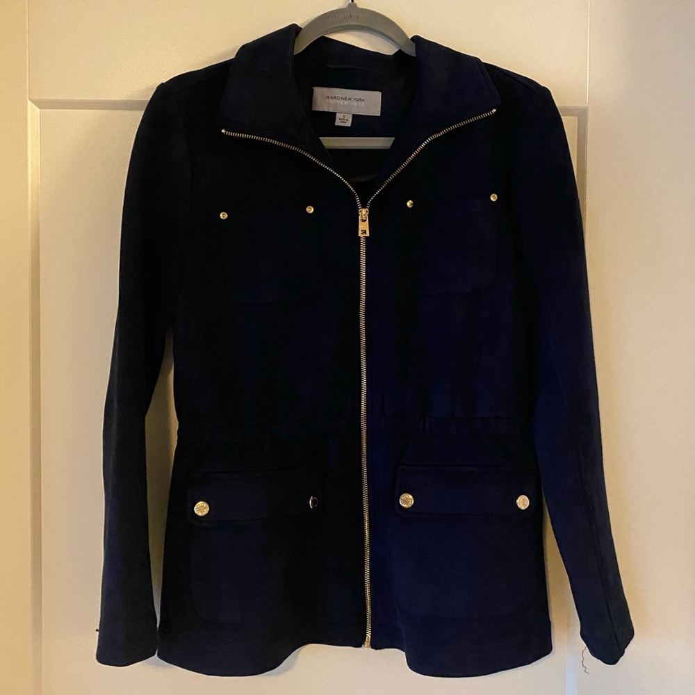 Marc New York Navy Faux Suede Jacket Sz S